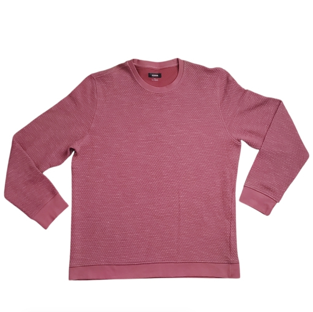 Alfani Men's Textured Crewneck Sweater - Mauve